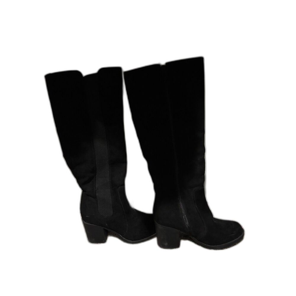 Knee high boots womens size 9 block heel black riding boots